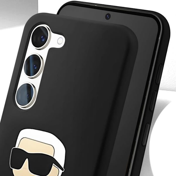 Taske til Samsung Galaxy S23 - KARL LAGERFELD - Bi-materiale - Ikoniske illustrationer - Forhøjede kanter Svart