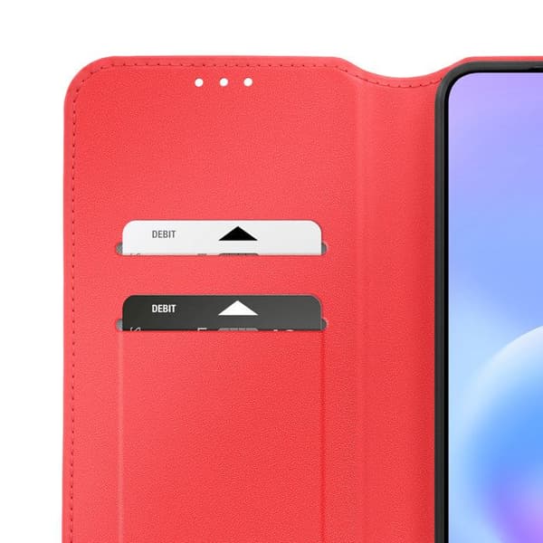 Magnetiskt Flipfodral för Galaxy A57 Ställfunktion Classic Edition Röd Röd