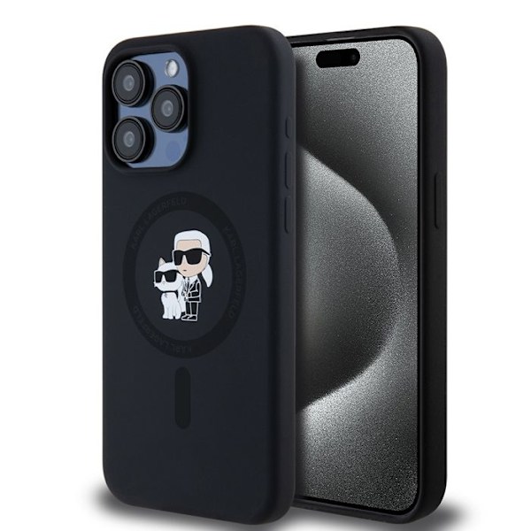 Etui til iPhone 15 Pro Max - Karl Lagerfeld Silikonering MagSafe (KLHMP15XSCMKCRHK) - Karl&Choupette