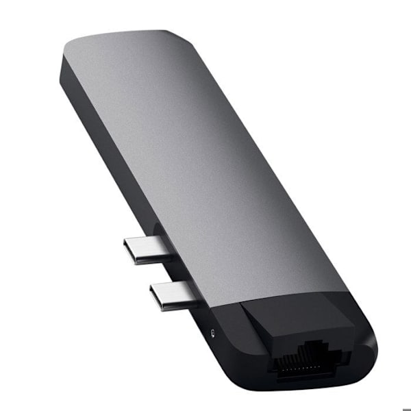 Hub USB C dual til MacBook HDMI 2 USB USB C Ethernet Micro-SD Satechi Grå