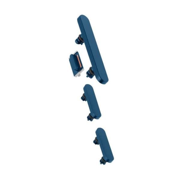 Knappar för Ström, Volym och Tyst - AVIZAR - iPhone 13/13 Mini - Hög kvalitet - Blå - 15 g Blå