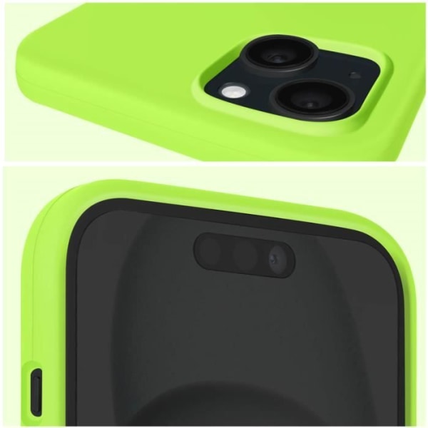 Suojakuori iPhone 15 Plus -puhelimelle Puolijäykkä Sisustus Mikrokuitu Moxie Lime Green Grön