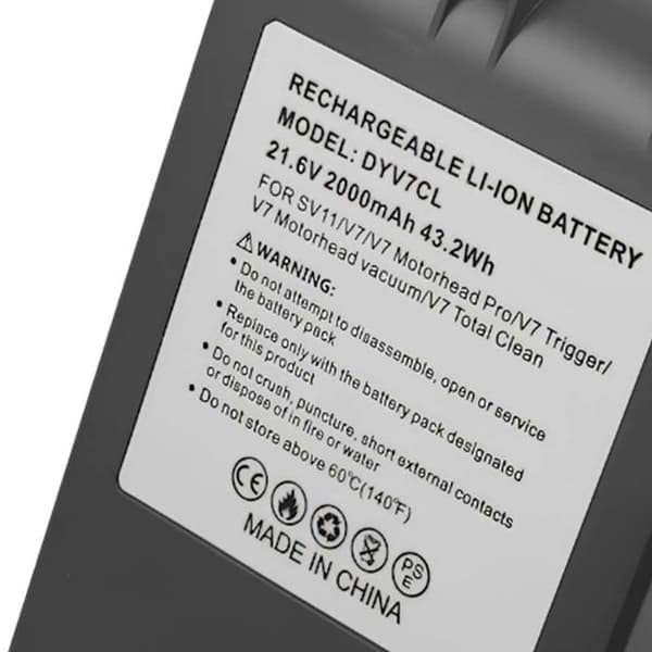 Batteri - AVISERA - Dyson V7 - Li-ion 21.6V - 2000mAh - Grå