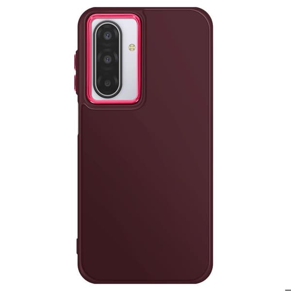 Matte case for Galaxy A17 with Bordeaux metallic camera bezel Röd