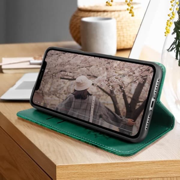 Étui iPhone 11 - Mandala Blomst - Grøn - Fuld beskyttelse - Støttefunktion - Rem til håndled Grön