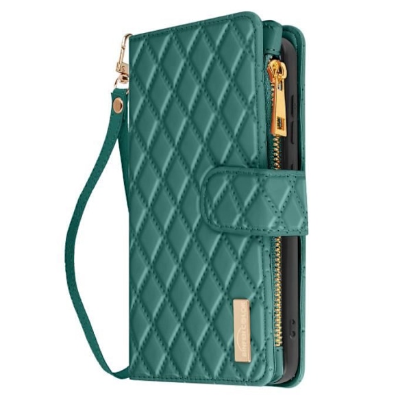 Fodral till Samsung Galaxy S24 Plånbok Handledsrem Quilted Design Duck Blue