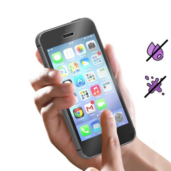 Karkaistu lasi iPhone 5, 5C ja 5s Elinikäinen takuu Force Glass Transparent Vit
