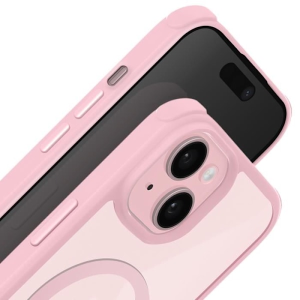 MagSafe Case iPhone 15:lle Anti-Drop 3m Matte Finish Force Case Puuteri Vaaleanpunainen Rosa