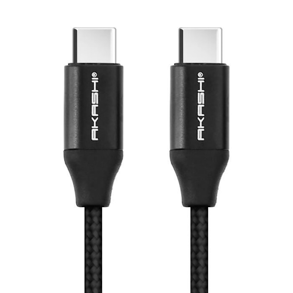 USB Type-C Kabel - Akashi - 1m - Hurtig opladning - Dataoverførsel - Slidstærk nylon Svart