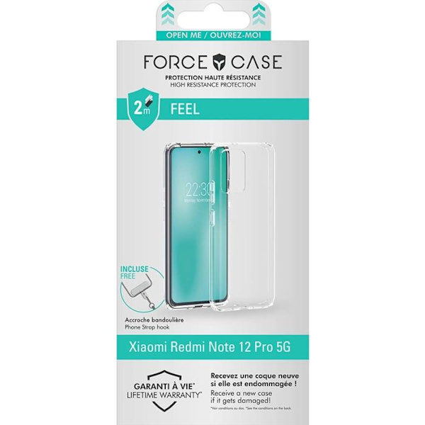Coque - FEEL - Xiaomi Redmi Note 12 Pro - Vahvistettu - Läpinäkyvä - Elinikäinen takuu Transparent