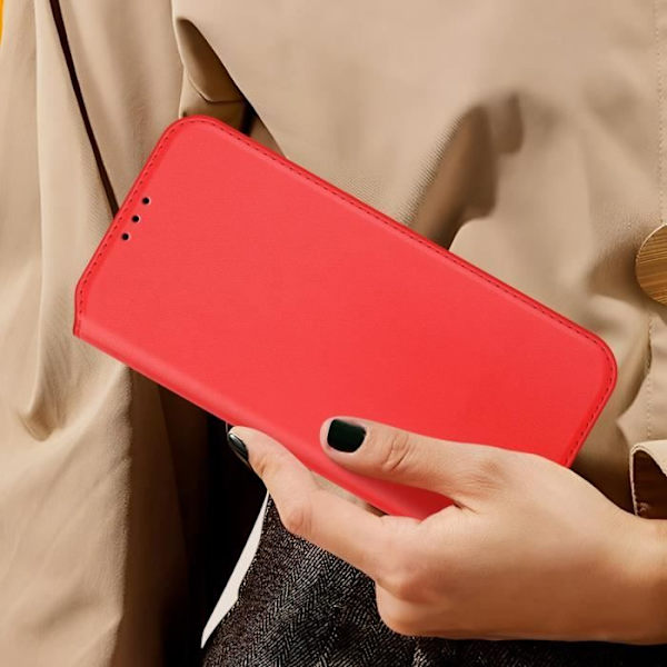 Samsung Galaxy A35 5G - AVIZAR - Korttipussilla ja videoalustalla varustettu kotelo - Punainen Röd
