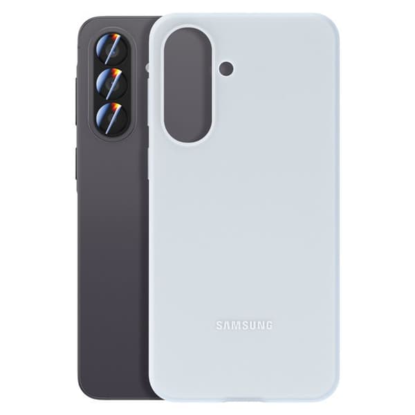 Coque - SAMSUNG - Galaxy A57 - Glat silikone - Hævede kanter - Lys blå Blå