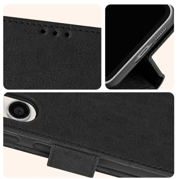 Kotelo Samsung Galaxy S23 FE:lle Flip Wallet Function Video Support Musta Svart