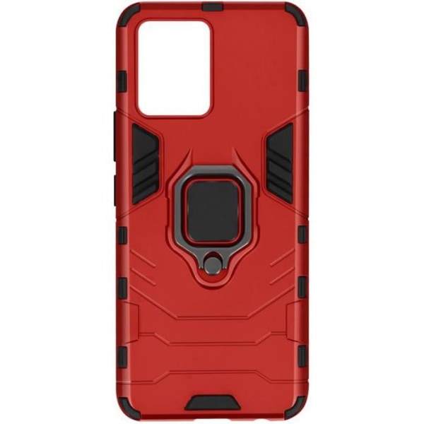 Vivo Y21, Y21s og Y33s Hybrid Shockproof Case Metal Ring Rød Support