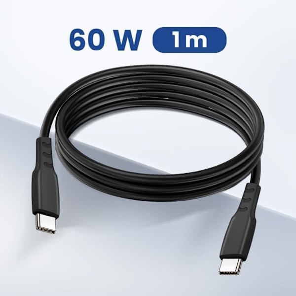 25 W USB ja USB C Power Delivery autolaturi + 60 W Blue Star USB C -kaapeli musta Svart