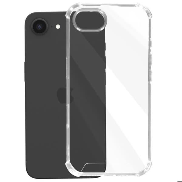 Coque til iPhone 16e Silikone Stødabsorberende Forstærkede Hjørner Akashi Gennemsigtig Vit