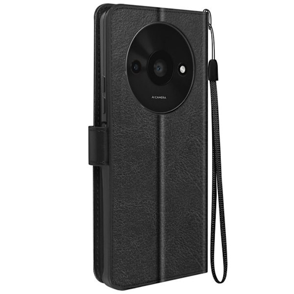 Fodral till Xiaomi Redmi A3 - MAYAXESS - Plånboksställningsfunktion med handledsrem - Svart Svart