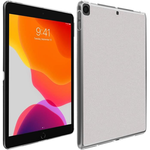 Coque iPad 2019 10.2 - AVIZAR - Silikone Gel Fleksibel - Ultra Fin - Modstandsdygtig - Hvid Frossen Frostad vit
