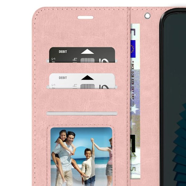 Honor Magic 6 Lite plånboksfodral - Mayaxess - Champagnerosa - Stativ och handledsremsfunktion Rosa