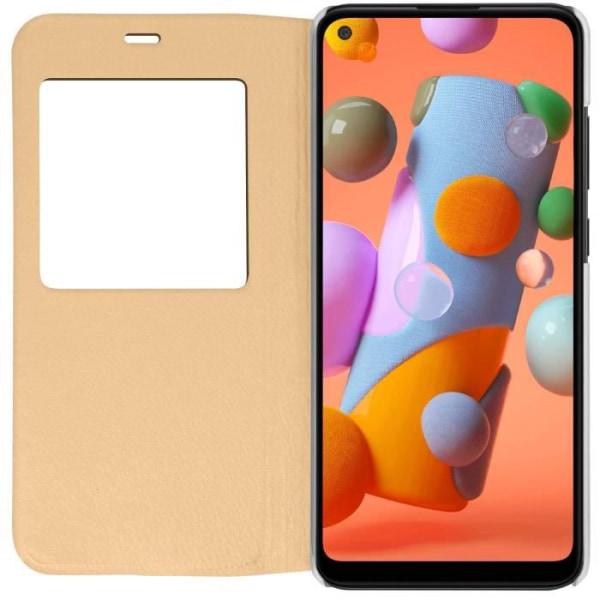 Smartphone-etui - AVIZAR - Samsung A11 / M11 - Fuld beskyttelse - Hårdt cover - Visningsvindue Guld