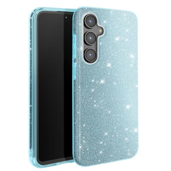 Glitter Case - Samsung - Galaxy S23 FE - Chockproof - Sparkling - Blue Blå