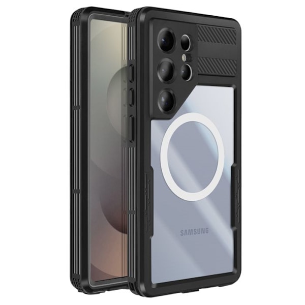 Coque Integreret Vandtæt MagSafe til Samsung Galaxy S25 Ultra Redpepper Transparent Vit