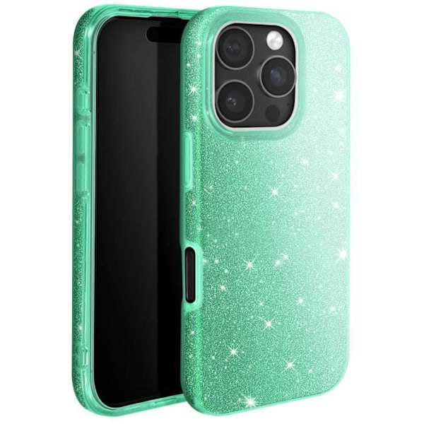 Glittrande Skal för iPhone 16 Pro Stöttålig Grön Grön