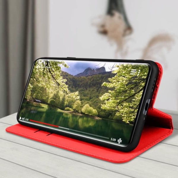 AVIZAR Plånboksfodral till Oppo Find X5 - Röd - Videosupportfunktion Röd