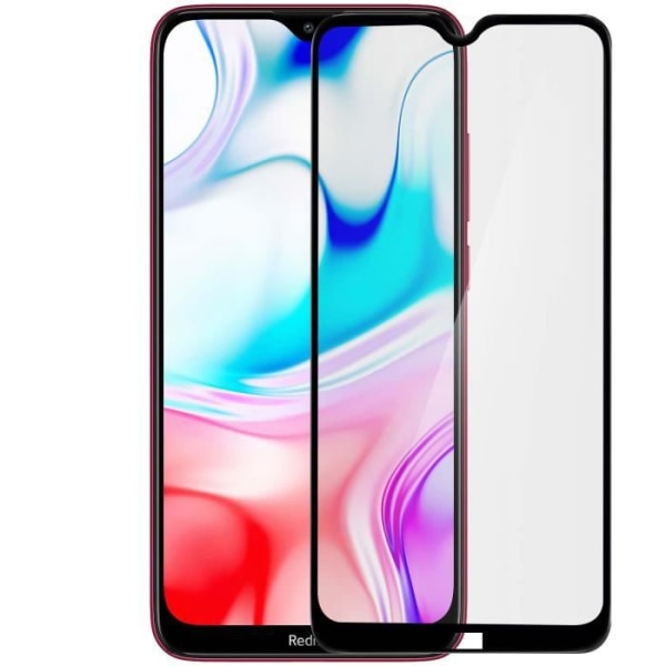 Xiaomi Redmi 8/8A filmskärmskydd flexibelt glas 9H Stötsäker kontur svart vit