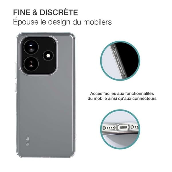 Coque - BigBen Connected - Xiaomi Redmi Note 14 - Pehmeä - Läpinäkyvä - Keltumisenesto Vit