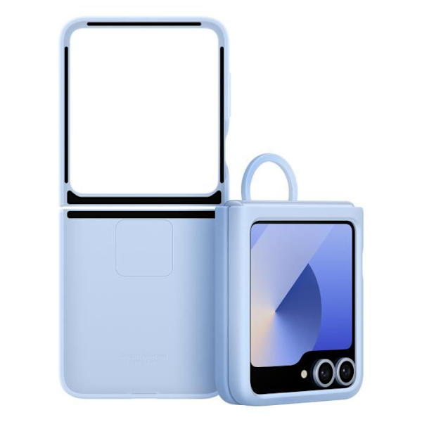 Originalt etui til Samsung Galaxy Z Flip 6 med slank silikonering Samsung lyseblå Blå