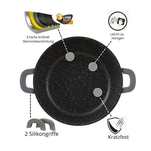 2,4 - 4,5 - 6 L Grydesæt Suppe Gryde Non-Stick stegegryde Støbt aluminium