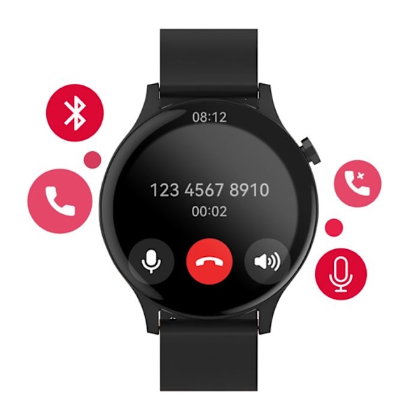 Bluetooth Vandafvisende Smartwatch IP67 Maxlife Sort Svart