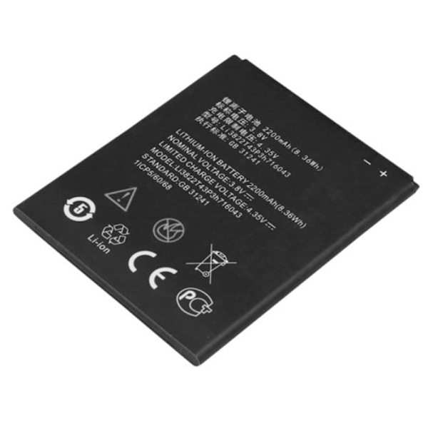 Batteri för ZTE Blade L7 Li-ion 3.8V 2200mAh Ref Li3822T43P3h716043 8.4Wh Svart Svart
