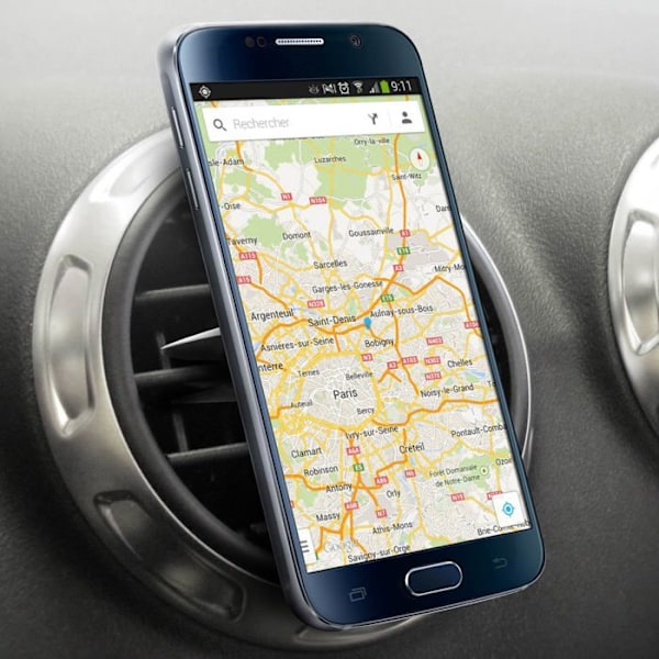 Support Bil - AKASHI - Magnetisk - Luftventil Montering - Smartphone op til 7'' - Sort Svart