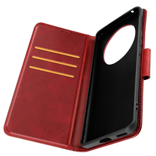 Kotelo Honor Magic 6 Lite 5G Flip Wallet Support -rannehihnalle, viininpunainen