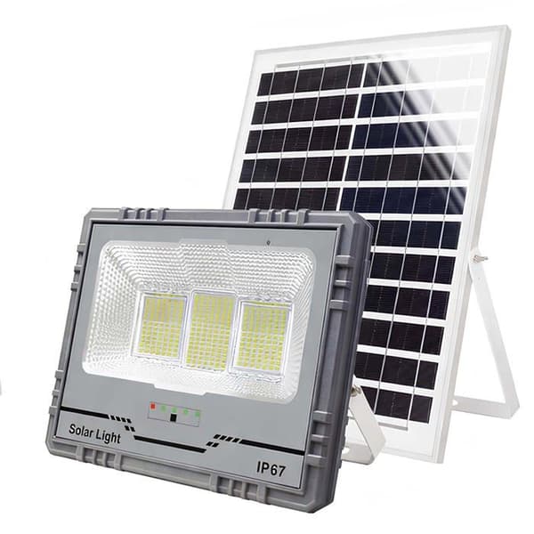 LED Solcelleprojektor 17W IP67 med 20000mAh batteri og 17W panel grå Grå