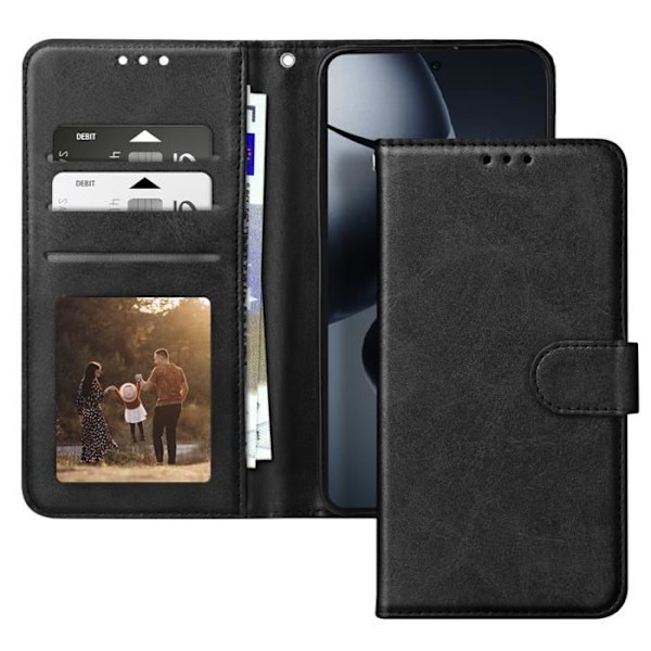 Taske til Xiaomi 14T - AVIZAR - Wallet Flip og stabil videosupport - Sort Svart