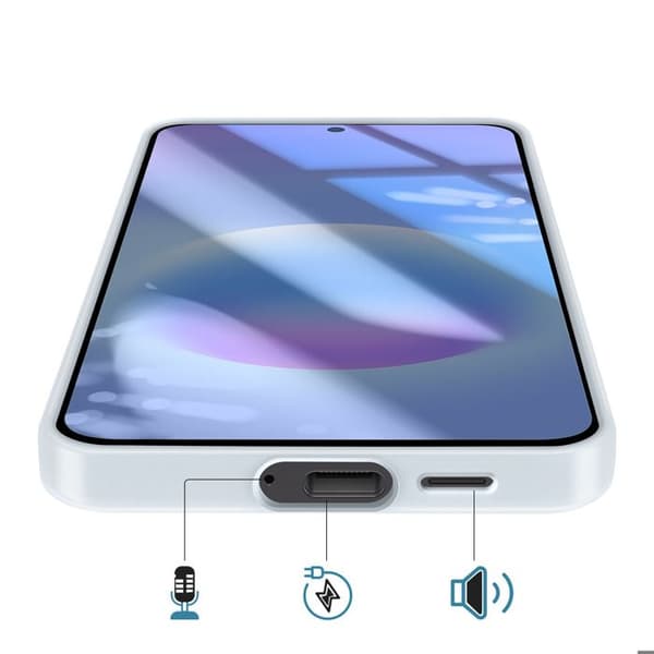 Coque - SAMSUNG - Galaxy A57 - Glat silikone - Hævede kanter - Lys blå Blå