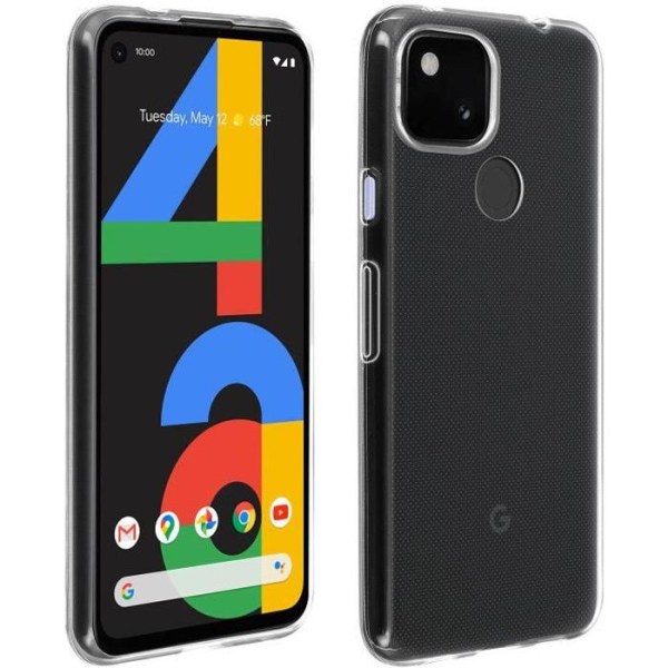 Google Pixel 4A mjukt fodral och härdat glasfilm 9H Hårdhet Transparent