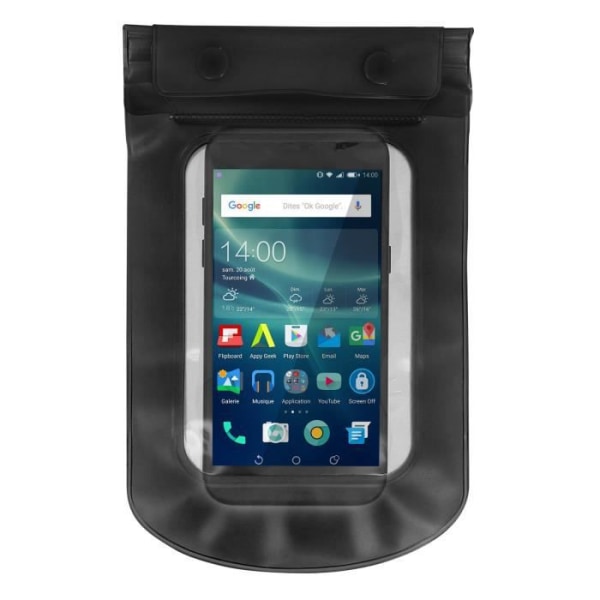 AVIZAR Vattentät Fodral - Universal - IP68 Skydd - Svart Touch Cover Svart