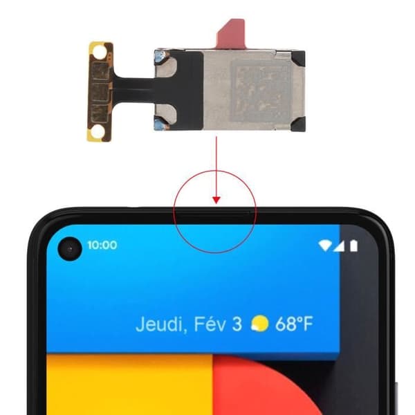 Intern højttaler - RELIFE - Google Pixel 4A 5G - Sort - Erstatning for lydproblemer Svart