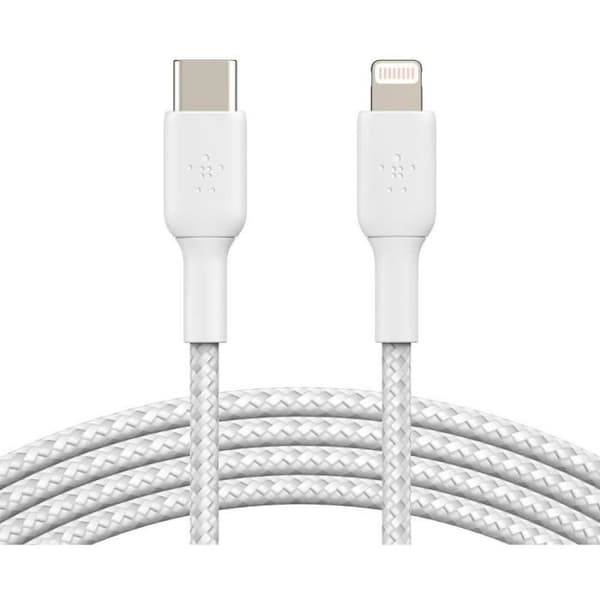 BELKIN - kaapeli - Lght USBC punottu kaapeli 2M valkoinen - B