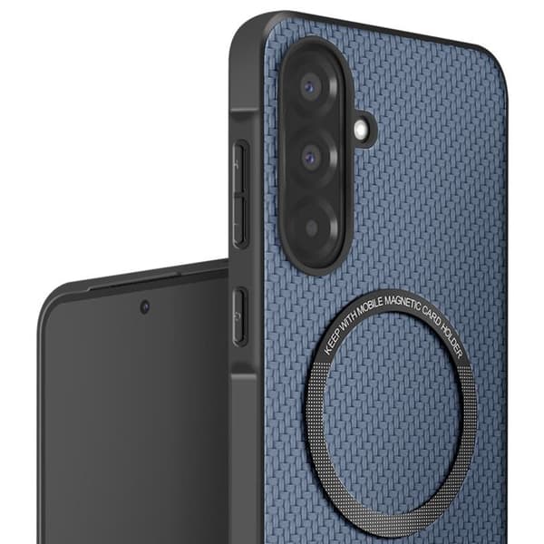 Coque - Samsung - Galaxy A36 - Magnetisk - Kolfiber - Antiglidande Blå