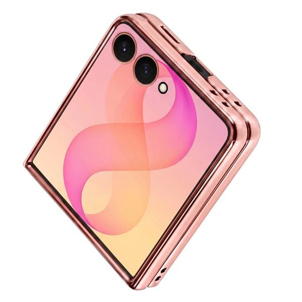 Glitterfodral för Samsung Galaxy Z Flip 8 med roséguld kromram Ros