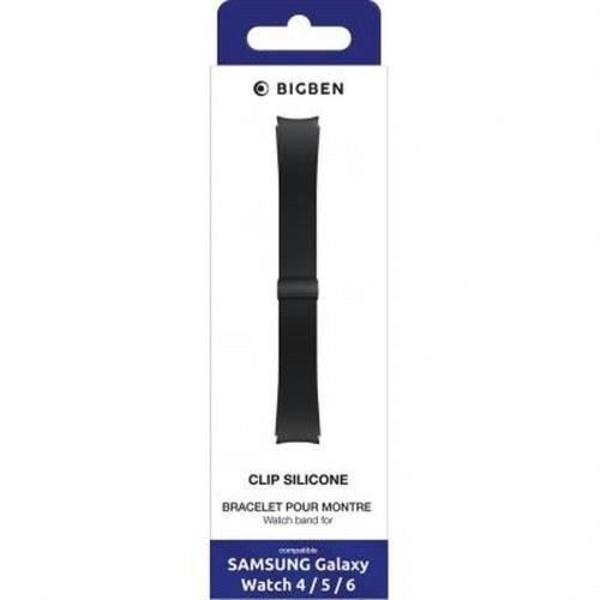 Armbånd til Galaxy Watch Series 4/4 Classic/5/5 Pro/6/6 Classic Silikone BigBen Connected Black Svart