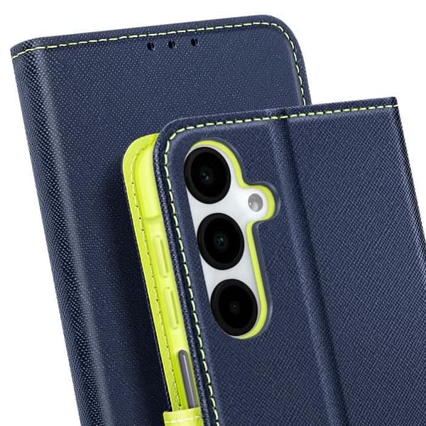 Plånboksfodral - AVIZAR - Samsung Galaxy A16 - Mörkblå - Heltäckande Skydd - Stödfunktion Blå