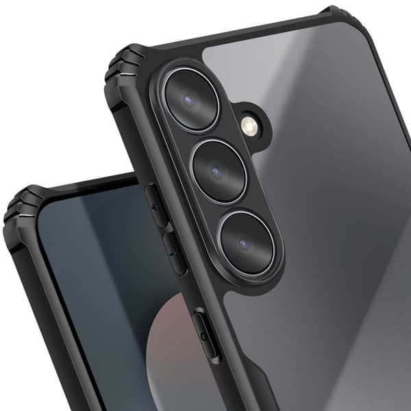 Cover - ADVARSEL - Galaxy S25 FE - Stødabsorberende - Forstærkede hjørner - Sort Svart