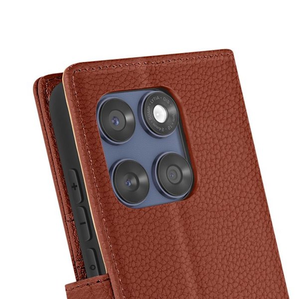 Etui til Motorola Edge 60 Fusion Pung Magnetisk Klap Brun kastanj