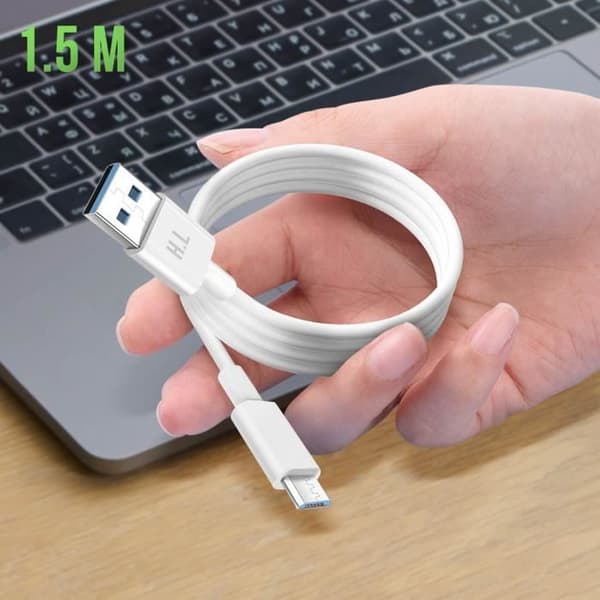 Micro-USB-kabel - AVIZAR - 1,5 m - Hurtig opladning - Dataoverførsel - Hvid